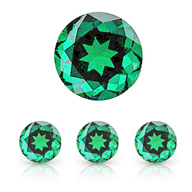 0.60 ct Round Emerald : Fine Green