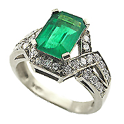 18K White Gold 3.88cttw Emerald & Diamond Ring