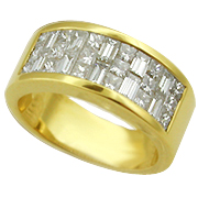 18K Yellow Gold Band : 1.65 cttw Diamonds, Invisible Setting