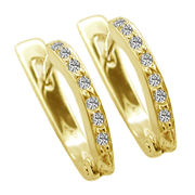 14K Yellow Gold 0.14cttw Diamond Earrings