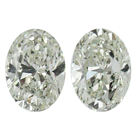 0.75 cttw Pair of Oval Diamonds : J / SI1