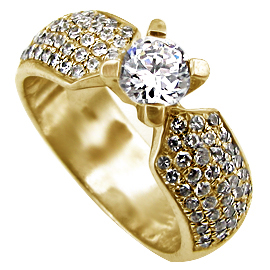14K Yellow Gold Multi Stone Ring : 1.20 cttw Diamonds