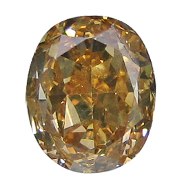 0.95 ct Oval Diamond : Fancy Brownish Orangy Yellow / SI2