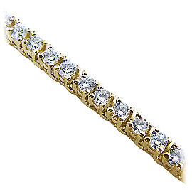 18K Yellow Gold Tennis Bracelet : 4.25 cttw Diamonds