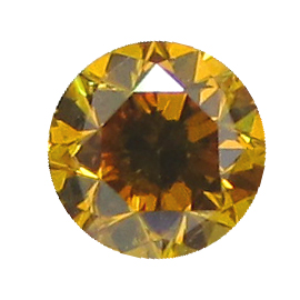 0.28 ct Round Diamond : Fancy Vivid Orange Yellow / VS2