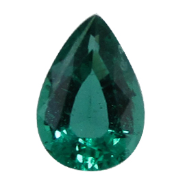 0.95 ct Pear Shape Emerald : Rich Green