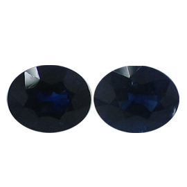 1.15 cttw Pair of Oval Blue Sapphires : Rich Royal Blue
