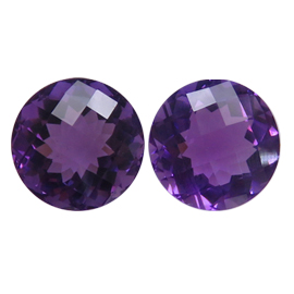26.51 cttw Pair of Round Amethysts : Rich Purple