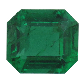 0.52 ct Emerald Cut Emerald : Rich Grass Green