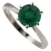 14K White Gold 1.00ct Emerald Ring