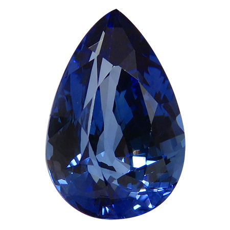 3.39 ct Pear Shape Blue Sapphire : Rich Blue