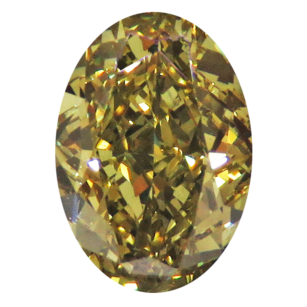 1.08 ct Oval Diamond : Fancy Deep Brownish Greenish Yellow / VS1