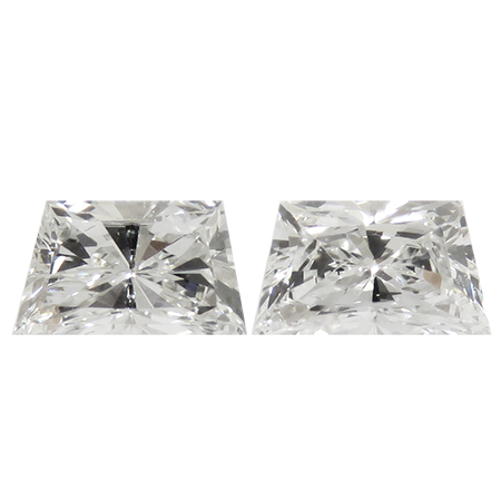 0.80 cttw Pair of Trapezoid Diamonds : F / VS1