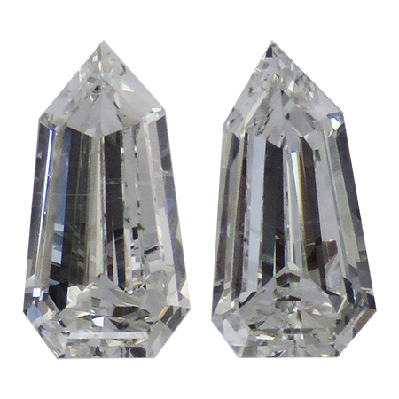 0.66 cttw Pair of Bullet Diamonds : G / SI1