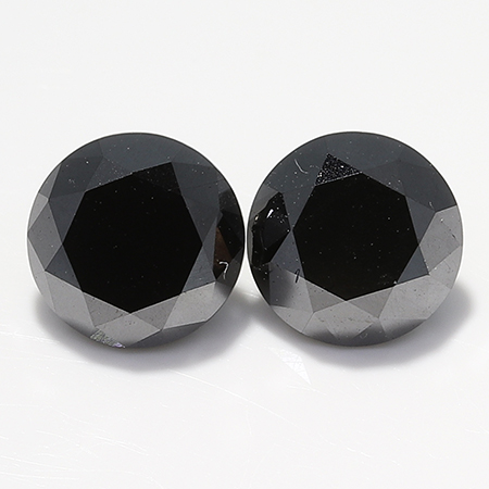 1.30 cttw Pair of  Round Diamonds : Enhanced Black Color