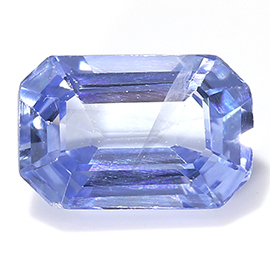 0.57 ct Emerald Cut Blue Sapphire : Light Blue