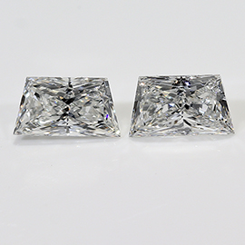 0.73 cttw Pair of Trapezoid Brilliant Cut Diamonds : F / VS2