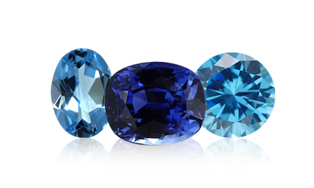 Blue semi hot sale precious stones