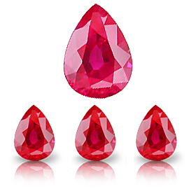 0.42 ct Pear Shape Ruby : Fine Red