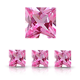 0.23 ct Princess Cut Sapphire : Fine Pink